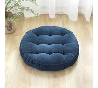 Surwin Coussin de Sol Coussin Chaise, Coussin Rond Coussins de Jardin Coussin Sol Tatami pour Yoga Méditation Tea Party Balcon Salon Enfant Adultes (42cn,Bleu Marine)