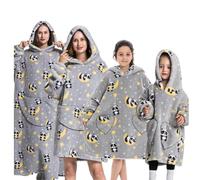 Surwin Couverture à Capuche Surdimensionnée Impression Homme Femme, Couverture à Capuche Chaude Hiver Épaisse 1 Personne Plaid à Manche Adulte TV avec Poches pour Canape (Panda,M)