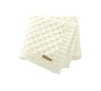 Surwin Couverture Bébé en Tricot, Couvertures Tissée de Moelleuses, Naissance Literie Bébé Chaud Hiver Gigoteuses d?emmaillotage pour Enfant Fille Garçon (80x100cm,Blanc)