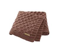 Surwin Couverture Bébé en Tricot, Couvertures Tissée de Moelleuses, Naissance Literie Bébé Chaud Hiver Gigoteuses d?emmaillotage pour Enfant Fille Garçon (80x100cm,Marron)