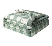 Surwin Couvre Lit Matelassé à Carreaux Moderne Réversible Courtepointe en Microfibre Plaid Dessus de Lit Ultra Doux Léger Respirant Couvre Lit d'été Lavable en Machine (Carré Vert,200x230cm)