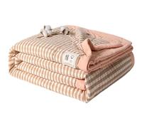 Surwin Couvre Lit Matelassé à Carreaux Moderne Réversible Courtepointe en Microfibre Plaid Dessus de Lit Ultra Doux Léger Respirant Couvre Lit d'été Lavable en Machine (Marron Rose,180x200cm)
