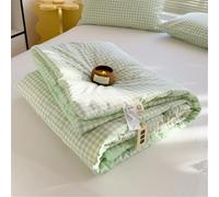 Surwin Couvre Lit Matelassé à Carreaux Réversible Dessus de Lit en Microfibre Ultra Douce, Légère et Respirante Courtepointe Boutis Couvre Lit d'été Lavable en Machine (Vert Clair,150x200cm)