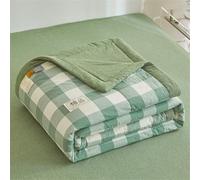 Surwin Couvre Lit Matelassé à Carreaux Verts Simplicité Réversible Dessus de Lit en Microfibre Douce Légère et Respirante Courtepointe Boutis Couvre Lit d'été Lavable en Machine (Vert 4,180x200cm)