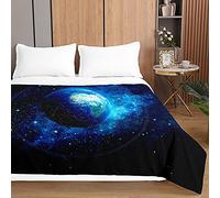 Surwin Couvre Lit Matelassé pour 1/2 Personnes, Réversible Imprimé Dessus de Lit Galaxie 3D Couverture de Lit Doux Microfiber Jeté de Lit Couvre-lit Printemps Été (Huit planètes,180x220cm)