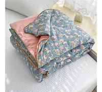 Surwin Couvre Lit Matelassé Réversible Courtepointe Imprimée Fleurs Pastorales Couleur Unie Doux Confort Dessus de Lit 2 Personnes, Mieux pour Eté, Lavable en Machine (Rose Rétro,150x200cm)