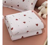 Surwin Couvre Lit Matelassé Réversible Courtepointe Seersucker en Microfibre Dessus de Lit 2 Personnes Respirant Couvre Lit d'été Ultra Doux Léger, Lavable en Machine (150x200cm,Amour Rouge)