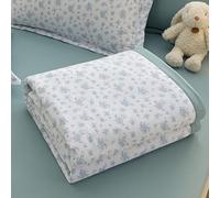 Surwin Couvre Lit Matelassé Réversible Courtepointe Seersucker en Microfibre Dessus de Lit 2 Personnes Respirant Couvre Lit d'été Ultra Doux Léger, Lavable en Machine (180x200cm,Bleu Fleuri)