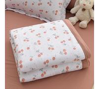 Surwin Couvre Lit Matelassé Réversible Courtepointe Seersucker en Microfibre Dessus de Lit 2 Personnes Respirant Couvre Lit d'été Ultra Doux Léger, Lavable en Machine (200x230cm,Cerises)