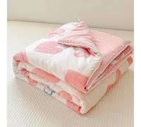 Surwin Couvre Lit Matelassé Réversible Imprimé Nordique Moderne Dessus de Lit 2 Personnes Courtepointe en Microfibre, Luxe Léger et Respirante Couvre Lit Mieux pour Eté (Coeur Rose,180x200cm)