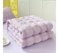 Surwin Couvre Lit Matelassé Seersucker de Couleur Unie, Réversible Dessus de Lit en Microfibre Douce Légère et Respirante Courtepointe Couvre Lit d'été Lavable en Machine (Violet,180x220cm)