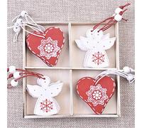 Surwin Décoration de Noël Cartoon Deco Suspendu Extérieur et Intérieur Créatif Decor pour Arbre Maison Jardin Chambre, Arbre, Cheminée, Vitrine (Style H,1 boîte = 12 pièces)