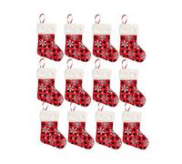 Surwin Décoration de Noël Chaussettes Deco Sapin Père Bonhomme de Neige Suspendu Créatif Decor pour Arbre Maison Jardin Chambre, Arbre, Cheminée, Vitrine (12 pièces,Chaussettes Cadeaux)