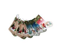Surwin Décoration de Noël Chaussettes Deco Sapin Père Bonhomme de Neige Suspendu Créatif Decor pour Arbre Maison Jardin Chambre, Arbre, Cheminée, Vitrine (6 pièces,Chaussettes Cadeaux)
