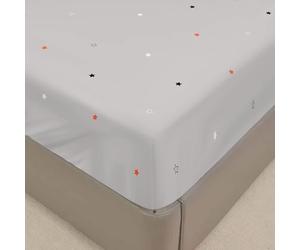Surwin Drap Housse 120x190,Doux Draps Housses en Microfibre, Imprimé Étoile Drap-Housse avec Une Rebord Élastique pour 30cm Protection de Matelas Épais