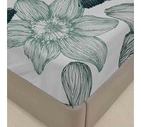 Surwin Drap Housse 140x190, Vert Papillon Imprimé Draps Housses en Microfibre, Doux Protege Matelas avec Une Rebord Élastique, Lavable Ajustable Protection Matelas avec Bonnet 30 cm