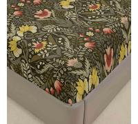 Surwin Drap Housse 140x190, Vert Vintage Imprimé Draps Housses en Microfibre, Doux Protege Matelas avec Une Rebord Élastique, Lavable Ajustable Protection Matelas avec Bonnet 30 cm