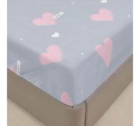 Surwin Drap Housse 140x200, Doux Draps Housses en Microfibre, Gris Rose Drap-Housse avec Une Rebord Élastique, Lavable Ajustable Housse Matelas avec Bonnet 30 cm