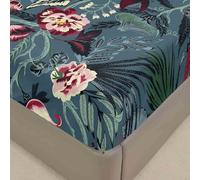 Surwin Drap Housse 200x200, Tropical Imprimé Draps Housses en Microfibre, Doux Protege Matelas avec Une Rebord Élastique, Lavable Ajustable Protection Matelas avec Bonnet 30 cm