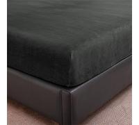 Surwin Drap Housse avec Bonnet 25 cm,Flanelle de Qualité Supérieure Draps Housses Doux,Surmatelas Ajustable,Housse Matelas, Microfibre Protege Matelas avec Une Rebord Élastique (Noir,150x200cm)