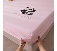 Surwin Drap Housse avec Bonnet 25 cm,Motif de Panda Mignon Draps Housses Doux,Moderne Surmatelas Ajustable,Housse Matelas,Microfibre Protege Matelas avec Une Rebord Élastique (Rose 1,150x200cm)