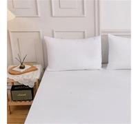 Surwin Drap Housse, Couleur Unie Simple Doux Draps Housses, Lavable Ajustable Housse Matelas avec Bonnet 27 cm, Microfibre Drap-Housse avec Une Rebord Élastique (2xTaie d'oreiller,Blanc)