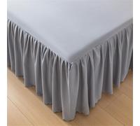 Surwin Drap Housse Doux, Couleur Unie Classique Jupe de Lit a Volant 45 cm de Haut, Cache Sommier Élastique Microfibre, Draps Housses Antidérapant pour Matelas Epais (Gris,180x200cm)