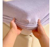 Surwin Drap Housse, Doux Draps Housses, Flanelle de Couleur Unie Lavable Ajustable Housse Matelas avec Bonnet 25-30 cm, Drap-Housse avec Une Rebord Élastique (120x200cm,Violet)