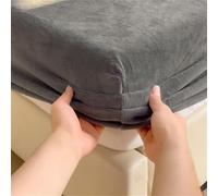 Surwin Drap Housse, Doux Draps Housses, Flanelle de Couleur Unie Lavable Ajustable Housse Matelas avec Bonnet 25-30 cm, Drap-Housse avec Une Rebord Élastique (150x200cm,Gris foncé)