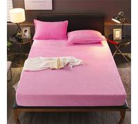 Surwin Drap Housse, Doux Draps Housses, Flanelle Lavable Ajustable Housse Matelas avec Bonnet 28 cm, Drap-Housse avec Une Rebord Élastique (Rouge,150x200cm)