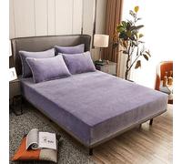 Surwin Drap Housse, Draps Housses Doux, Moderne Surmatelas Ajustable, Flanelle Classique Housse Matelas avec Bonnet 25 cm, Microfibre Protege Matelas avec Une Rebord Élastique (Lavande,90x200cm)