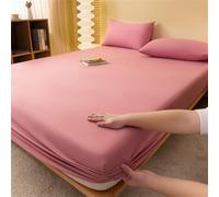 Surwin Drap Housse, Draps Housses Doux, Thème de Couleur Unie Surmatelas Lavable Ajustable,Housse Matelas avec Bonnet 25 cm,Protege Matelas avec Une Rebord Élastique (Rose foncé,120x200cm)