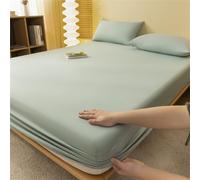 Surwin Drap Housse, Draps Housses Doux, Thème de Couleur Unie Surmatelas Lavable Ajustable,Housse Matelas avec Bonnet 25 cm,Protege Matelas avec Une Rebord Élastique (Vert 2Sarcelle,120x200cm)