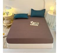 Surwin Drap Housse,Impressions de Dessins Animés Draps Housses,Lavable Ajustable Housse Matelas avec Bonnet 20 cm, Microfibre Drap-Housse avec Une Rebord Élastique (Brun,2xTaie d'oreiller)