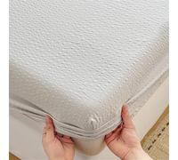 Surwin Drap Housse Mode Couleur Unie avec Poche Profonde 25 cm (Gris Clair,180x200cm)