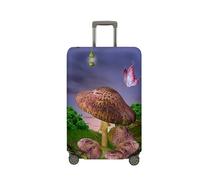 Surwin Elastique Housse de Valise Luggage Cover, Champignon de la Jungle 3D Protéger Étui avec Fermeture Éclair, Lavable Réutilisable Anti-Rayures Bagages Voyage Couvre (Modèle 2,M (22-24 Pouces))