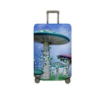 Surwin Elastique Housse de Valise Luggage Cover, Champignon de la Jungle 3D Protéger Étui avec Fermeture Éclair, Lavable Réutilisable Anti-Rayures Bagages Voyage Couvre (Modèle 1,M (22-24 Pouces))