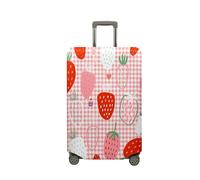 Surwin Elastique Housse de Valise Luggage Cover, Fraise Rouge Modèle 3D Protéger Étui avec Fermeture Éclair, Lavable Réutilisable Anti-Rayures Bagages Voyage Couvre (Style 1,M (22-24 Pouces))