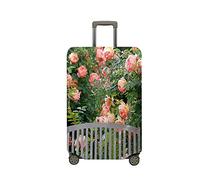 Surwin Elastique Housse de Valise Luggage Cover, Impression 3D Protéger Étui avec Fermeture Éclair, Lavable Réutilisable Anti-Rayures Bagages Voyage Couvre (Jardin Vert 1,M (22-24 Pouces))