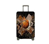 Surwin Elastique Housse de Valise Luggage Cover, Impression 3D Protéger Étui avec Fermeture Éclair, Lavable Réutilisable Anti-Rayures Bagages Voyage Couvre (modèle de Basket 1,M (22-24 Pouces))