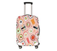 Surwin Elastique Housse de Valise Luggage Cover, Impression 3D Protéger Étui avec Fermeture Éclair, Lavable Réutilisable Anti-Rayures Bagages Voyage Couvre (modèle de Sushi 1,M (22-24 Pouces))