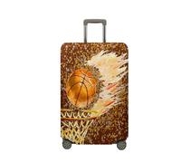 Surwin Elastique Housse de Valise Luggage Cover, Impression 3D Protéger Étui avec Fermeture Éclair, Lavable Réutilisable Anti-Rayures Bagages Voyage Couvre (Mode Basket 6,XL (30-32 Pouces))