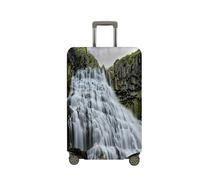 Surwin Elastique Housse de Valise Luggage Cover, Impression 3D Protéger Étui avec Fermeture Éclair, Lavable Réutilisable Anti-Rayures Bagages Voyage Couvre (Motif Cascade 1,M (22-24 Pouces))