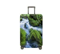 Surwin Elastique Housse de Valise Luggage Cover, Impression 3D Protéger Étui avec Fermeture Éclair, Lavable Réutilisable Anti-Rayures Bagages Voyage Couvre (Motif Cascade 2,M (22-24 Pouces))