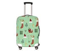 Surwin Elastique Housse de Valise Luggage Cover, Impression 3D Protéger Étui avec Fermeture Éclair, Lavable Réutilisable Anti-Rayures Bagages Voyage Couvre (Noël élégant 6,XL (30-32 Pouces))