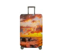 Surwin Elastique Housse de Valise Luggage Cover, Impression 3D Protéger Étui avec Fermeture Éclair, Lavable Réutilisable Anti-Rayures Bagages Voyage Couvre (Vagues d'été 2,M (22-24 Pouces))