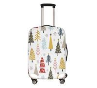 Surwin Elastique Housse de Valise Luggage Cover, Impression 3D Protéger Étui avec Fermeture Éclair, Réutilisable Anti-Rayures Bagages Voyage Couvre (Modèle d'arbre de Noël 1,M (22-24 Pouces))