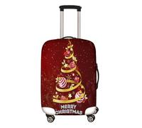 Surwin Elastique Housse de Valise Luggage Cover, Impression 3D Protéger Étui avec Fermeture Éclair, Réutilisable Anti-Rayures Bagages Voyage Couvre (Modèle d'arbre de Noël 2,M (22-24 Pouces))