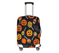 Surwin Elastique Housse de Valise Luggage Cover, Protéger Étui avec Fermeture Éclair, Réutilisable Anti-rayures Bagages Voyage Couvre Motif d'Halloween (Style citrouille 6,XL (30-32 pouces))