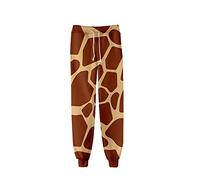 Surwin Homme/Femme Joggers Pants, Unisexe Imprimé 3D Léopard Animal Sport Graphique Pantalon de Jogging Funny Pantalons de Survêtement Sweatpants pour Décontractés S-4XL (Girafe Orange,XL)